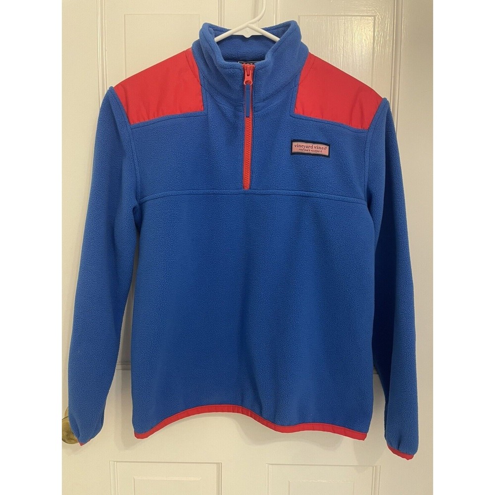 VINEYARD VINES Boys Youth Kids Fleece Quarter Zip Pullover Size L